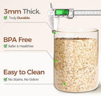 ComSaf Glass Food Storage Containers, 3.2Qt / 1.4Qt Glass Flour and Sugar Containers with Airtight Lids, 7.1'' Wide Mouth Large Glass Jars with Bamboo Lid for Rice, Pasta, Oats, Grains, Cookie, Candy