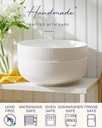 getstar Large Serving Bowls (9.5 inch & 92 fl oz), Ceramic Salad Bowl Set of 2, Microwave and Dishwasher Safe