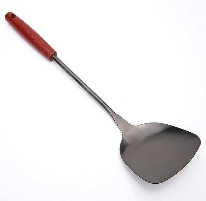 FJNATINH Wok Spatula 15 inches Spatulas for Wok, Stainless Steel Metal Wok Spatulas for Kitchen Use Cooking Utensils Spatula for Cooking Cast Iron