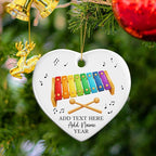 Personalized Xylophonist Christmas Ceramic Ornament, Custom Text Name & Year Xylophone Xmas Ornament, Xylophone Player Xmas Tree Hanging Ornaments 2025, Gift for Men Women Instrument Lover