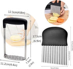 Potato Masher, Stainless Steel Integrated Masher Kitchen Tool & Food Masher/Potato Smasher with Crinkle Cutter, Perfect for Bean, Vegetable, Fruits, Avocado, Meat