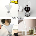 RHBLME 20 PCS Plastic Funnels Set, 4.7 Inch Wide Mouth Clear Plastic Funnels for Filling Bottles, Multipurpose Large Funnel with Long Reaching Spout, Water Bottle Funnel for Powder Liquid Spices