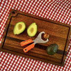 Pit Plucker Avocado Tool, Kitchen Utensil with Hinged Handles, Wedge-Shaped Jaws for Pit Removal (Orange)