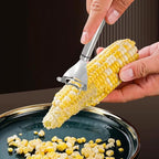 Murtenze 2PCS Quick Corn Peeler Cutter Corn Planer, Stainless Steel Corn Thresher Cob Stripper Tool, Cob Corn Kernel Remover with Ergonomic Handle