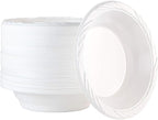 PLASTICPRO 50 Count Disposable 18 ounce White Plastic Soup Bowls
