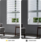 Persilux Cordless Zebra Blinds for Windows, Roller Shades for Windows (64" W x 64" H, White) Dual Layer Fabric for Day and Night,Room Darkening Shades for Home, Office, Bedroom and Living Room
