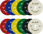 CAP Barbell 2-Inch Olympic Bumper Plate Weight Set with 6 Post Rack | 100-370 lbs | Multiple Options