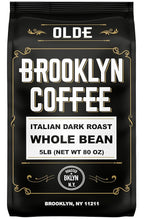 BROOKLYN COFFEE Whole Bean, Italian Dark Roast (5lb) Extra Strong, Delicious Taste, Heavenly Aroma - Fresh Bulk Coffee Beans Roasted Weekly in NYC
