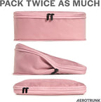 Aerotrunk Compression Packing Cubes for Travel - Luggage Organizer Bags - Double Zipper Packing Cubes for Suitcases (6-Pack, Rose)