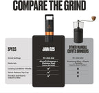 VSSL Java G25 Manual Coffee Grinder | Coffee for Camping | Bean Grinder | Travel Pour Over | Stainless Steel Conical Burr | ~ 25 Gram Capacity | Extendable Grind Handle | 50 Grind Settings | Carbon