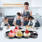 DVK Cast Iron Muffin Pan - Heavy Duty Cupcake Pan Muffin Tin, Non-Warping Even Heat Distribution for Perfect Cupcakes, Mini Cakes, Tarts, Quiches Ideal for Home Bakers Professional Chefs