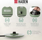 Haden Dorset 1.7 Liter Stainless Steel Electric Kettle, Hot Water Kettle with 360-Degree Base and Auto Shutoff, Cedar Green & Chrome
