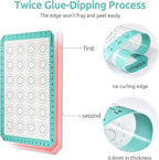 446ºF Heat Resistant Macaron Mat: U-Taste 14.17x9.44in Non Stick Silicone Baking Mat, Reusable Cookies Pastry Sheet Liner with Edge Enhancement & Circle Measurement for Cake Pan (Aqua Sky)