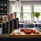 Magnetic Knife Block Black,12-16 Knives Holder with Powerful Magnets,Knife Board Knife Strip Rack with Double Side Strong Magnets