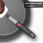 Stainless Steel Spatula Turner Set, 2-Pack Metal Spatula for Kitchen Use,VOVOLY Heavy Duty Cooking Turners, Wide Blade with Beveled Edge, Heat Resistant Silicone Handle, Dishwasher Safe