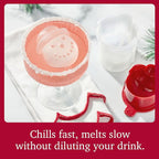 Tovolo Ice Cube Snowman Mold Holiday Ice Molds Silicone Set of 4 Christmas Stocking Stuffer for Adults Fun Festive Ice Sphere Makers