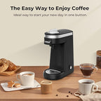 CHULUX Single Serve Coffee Maker for K Capsule and Ground Coffee, Single Cup Coffee Machine, Black