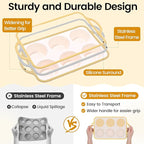 Silicone Jumbo Muffin Pan with Metal Frame, Non Stick Food Grade Silicone Large Muffin Pan, with Handles 6 Cup,BPA-Free and Dishwasher Safe, Jumbo Cupcake Pans - 2 Piece Light Yellow
