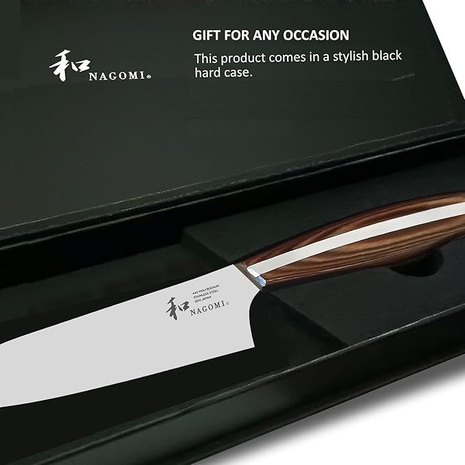 NAGOMI] 5 inch Serrated Cheese Knife - Made in Seki, Japan - Blade in 440A and Comfortable Pakkawood Handle - Japanese Sharp Knife
