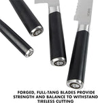 Babish 5 Piece 1.4116 German Steel Magnetic Forged Kitchen Knife Block Set