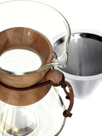 AGOGO Pour Over Coffee Maker Glass - 6/8/10 Cup Barista Kit with 304 Stainless Filter for Home, Office, Camping, Cafes - Easy Clean Coffee Dripper Set (Rag&Brush Included) (10 Cup/34 oz-Slim Shape)