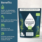 Puracy Dishwasher Pods, Natural Dishwasher Detergent, Free & Clear Dish tabs - Enzyme-Powered, Spot & Residue Free - TikTok Trend Items, Must Haves from TikTok Made Me Buy It (Free & Clear, 50 Count)