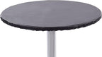 Yourtablecloth Heavy Duty Vinyl Round Fitted Tablecloth (Table Cover) with Flannel Backing Vibrant Colors Elasticized Tablecloth Great for Indoor and Outdoor Dining and Playing Cards 54” Black