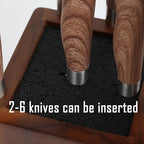 Magnetic Knife Block, Rotatable Knife Holder, Wooden Brown, Modern Style, Acacia Material