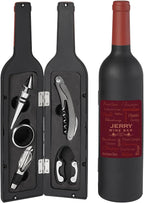 Let's Make Memories Personalized 5 Piece Tool Set - Wine Talk - Wine Bottle Opener - Unique Bar Accessories - Bottle-Shaped Holder - Personalize with Name