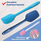 Wanbasion 5 Piece Premium Silicone Spatula Set Heat Resistant, Colorful Rubber Baking Spatula Set, Kitchen Spatula Set Dishwasher Safe for Nonstick Cookware Cooking Mixing Multicolor-2