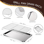 Baking Sheet with Racks Set [2 Sheets + 2 Racks], Stainless Steel Baking Sheets with Cooling Racks, Nonstick Pan, Warp Proof & Rust Proof & Easy to Clean, Size 16 X 12 X 1 Inch