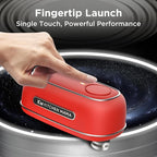 Kitchen Mama Orbit One Rechargeable Electric Can Opener: Hands-free, USB-C Charging, Automatic Stop, Smooth Edge, Safety, Blade for Large Cans, Heavy Duty, Soda Can and Pop Can, with Storage Box (Red)