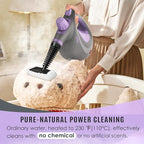 Pressurized Handheld Multi-Surface Natural Steam Cleaner with 12 pcs Accessories, Multi-Purpose Steamer for Home Use, Steamer for Cleaning Floor, Upholstery, Grout and Car (Purple)