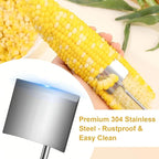 3PCS Corn Peeler Set, Stainless Steel Corn Peeler, Corn Stripper and Corn Holder Tool, Corn Planer Cutter Thresher Scraper,Peel Corn Cob Separator Quick