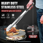Walfos 17 Inch Extra Long Grill Tongs Set of 2, Ultimate Stainless Steel Tongs for Grilling, Cooking, BBQ/Barbecue, Buffet and Turning Food