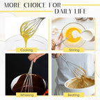 Baderke 10 Pcs 6 Inch Mini Whisk Bulk Small Whisks for Cooking 304 Stainless Steel Tiny Whisk for Baking, Whipping, Beating Eggs, Mixing Sauces, Blending Ingredients