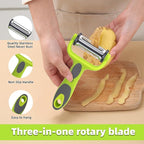 Razor-Sharp 4 In 1 Veggie Peelers For Kitchen Potato Peeler,2PCS I&Y Peeler For Peeling-Slicing-Shredding-Julienning-Excising,Vegetable Peeler With Rotary Stainless Blade& Non-Slip Handle