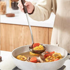 FJNATINH Spatula and Ladle - Set of 2 Wok Tools - Universal Wok Ladle and Spatula - Stainless Steel Cooking Utensils and Wok Accessories,14"-15"
