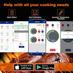 Wireless Meat Thermometer for Grilling and Smoking, 800FT Bluetooth Thermometer with Dual-Sensor Probe, Food Thermometer for BBQ, Oven, Smoker