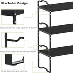 Expandable Shelf for Cabinet Organizer Adjustable Stackable Spice Rack at Kitchen and Bathroom More, Counter Countertop Cupboard Organization Pantry Storage(LARGE/2PACKS/BLACK)