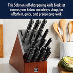 HENCKELS Solution Razor-Sharp 20-pc Knife Set, Chef Knife, Bread Knife, Steak Knife, German Engineered Informed by 100+ Years of Mastery