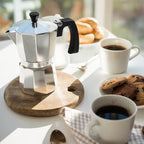 Zulay Moka Pot Espresso Stovetop Coffee Maker - Leak-Proof, Aluminum, Easy to Clean, Heat Resistant Handle & Knob - for Authentic Cuban & Italian Style Espresso - Makes 9 Espresso Cups - Silver