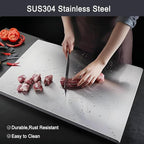 304 Stainless Steel Cutting Board – Stainless Steel Kitchen Chopping Boards Non-Slip, Dishwasher Safe – Ideal for Meat, Vegetables, Fruits, Bread & Baking – Commercial & Home Use (27.5 * 15.7in)
