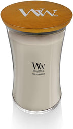 WoodWick Tonka & Almond Milk Gifts for Women and Men, 21.5 oz Large Hourglass Candle with Crackling Wick