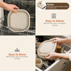 Heating Banneton Bread Proofing Basket Kit, Sourdough Starter Kit, 6 Adjustable Temp (77℉-122℉) Banneton Baking Supplies with Recipe, Smart Thermostatic Silicone Batter Bowl with Timer and LED Display