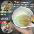 Matcha Whisk Set Incl. Ceramic Bowl With Spout, Whisk (Chasen), Stand, Bamboo Scoop, Sifter, Electric Frother, Tea Towel etc. 9 Pcs Matcha Making Starter Kit, Blue&White