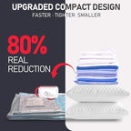 VMstr 15 Pack Travel Vacuum Storage Bags With High Pressure Electric Pump(DC Power), Compression Sealing for Clothes and Clothing Luggage Suitcase Packing, Carry-on Travel Size