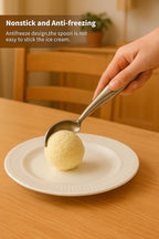 Stainless Steel Ice Cream Scoop - Ergonomic Handle small Ice Cream Scooper Heavy Duty Ice Cream Scoops Best Rated - One-Piece Dishwasher Safe Icecream Scoop Stainless Steel