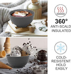 Wrova wheat straw small bowls 10oz set of 8 - Unbreakable Dessert Bowls for kids - Mini Bowl Sets for Ice Cream,Snack and Fruits - Microwave & Dishwasher Safe Appetizer Bowls (Deep Grey)