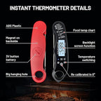 𝟮𝟬𝟮𝟱 𝙐𝙥𝙜𝙧𝙖𝙙𝙚𝙙 Instant Read Digital Meat Thermometer by puxyblue - 2 Pack Waterproof & Super Fast Food Thermometer Widely Used for Indoor & Outdoor Cook, Grill, Bake, BBQ, Candy Making